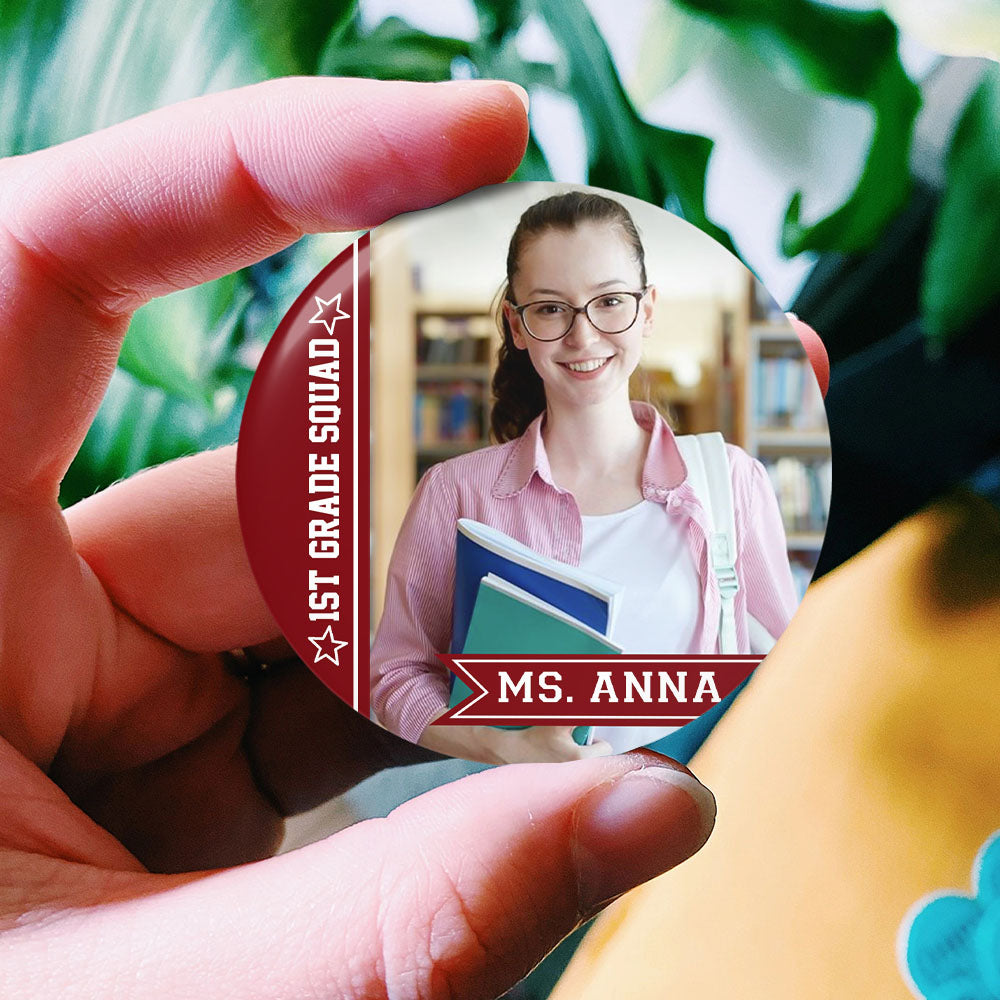 Personalized Grade Squad Teacher Team Pin Button Badge, Back To School Accessory JonxiFon
