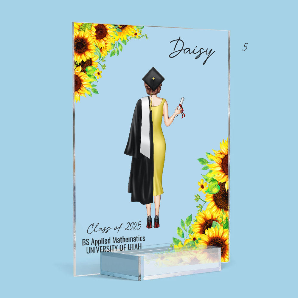 Custom Girl Graduation 2025 Acrylic Desk Plate, Graduation Gift