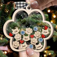 Thumbnail for Personalized Shaker Ornament - Christmas Gift For Pet Lovers - Paw Print Dog Cat FC