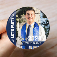 Thumbnail for Personalized Let's Party Pin Button Badge, Graduation Party Supply