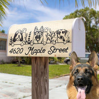 Thumbnail for Custom Black Drawing Dog Address Mailbox Cover, Dog Lover Gift AF