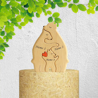 Thumbnail for Personalized Wooden Bear Family Puzzle - Gift For Family - Handcrafted Room Decor YHN