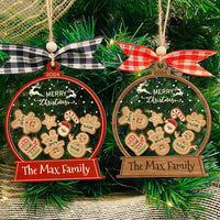 Thumbnail for Personalized Shaker Ornament - Christmas Gift For Family - Happy Gingerbread Family FC