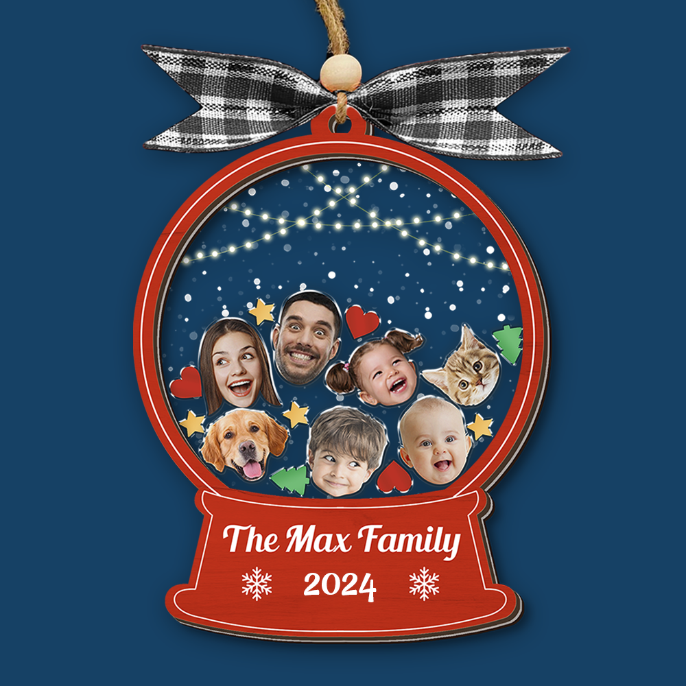 Personalized Shaker Ornament - Christmas Gift For Family - Funny Family Photo FC