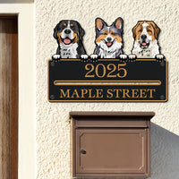 Thumbnail for Personalized Metal Sign - Gift For Pet Lover - Cute Dog Cat Address Sign AZ