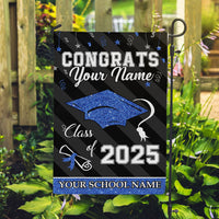 Thumbnail for Custom Congrats Class Of 2025 Glitter Graduation Garden Flag, Graduation Decorations