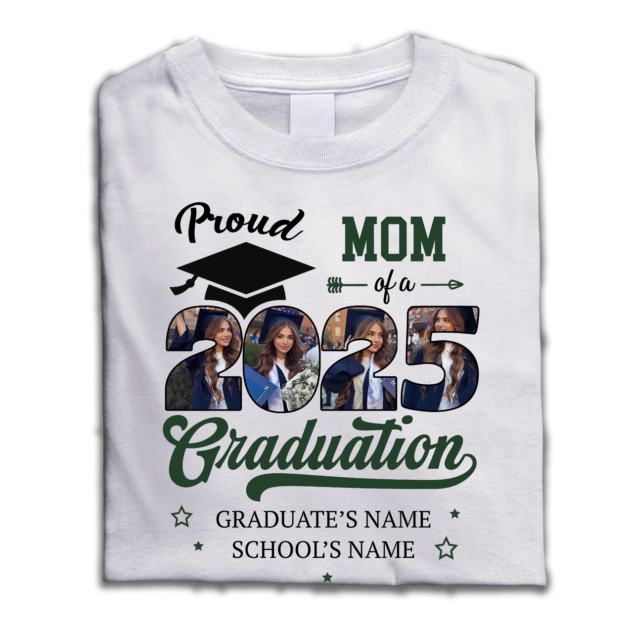 Custom Photo Proud Family Of A 2025 Graduation Shirts, Graduation Gift