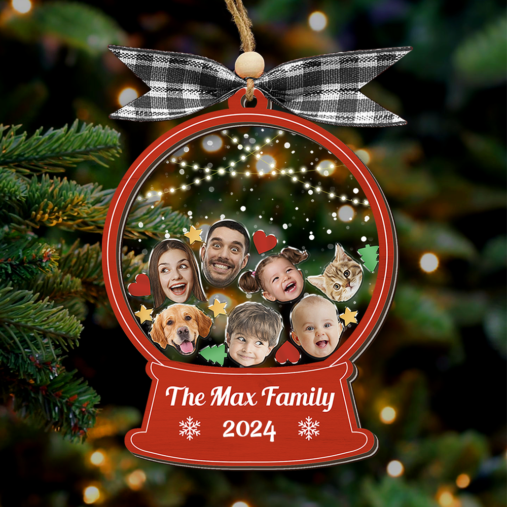 Personalized Shaker Ornament - Christmas Gift For Family - Funny Family Photo FC