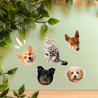 Thumbnail for Personalized Pet Face And Body Photo Water-Resistant Stickers Sheet, Pet Lovers Decor and Craft Gift JonxiFon