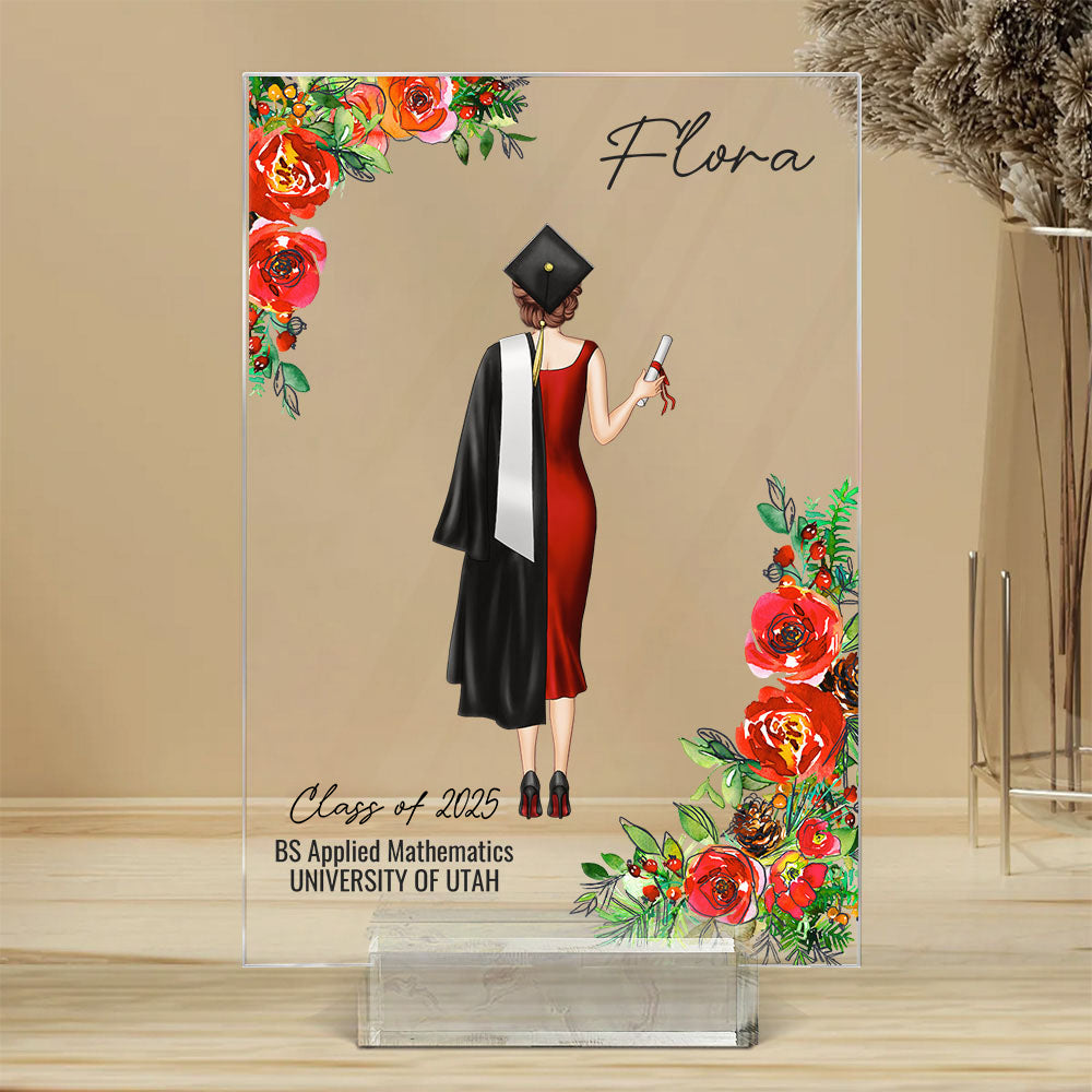 Custom Girl Graduation 2025 Acrylic Desk Plate, Graduation Gift