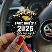 Thumbnail for Personalized Proud Family 2025 Graduation Glitter Color Pin Button Badge, Graduation Gift