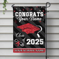 Thumbnail for Custom Congrats Class Of 2025 Glitter Graduation Garden Flag, Graduation Decorations