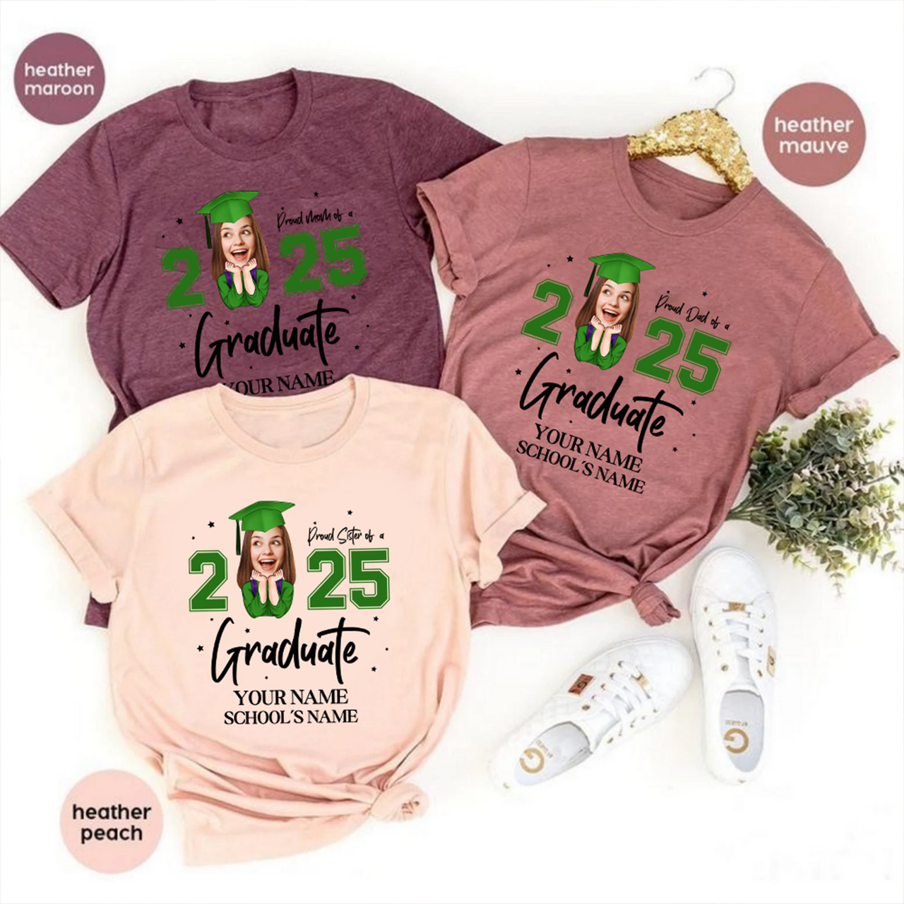 Personalized Proud Of Girl Senior Class Of 2025 Graduation T-shirt, Grad Gift