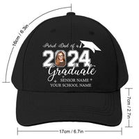 Thumbnail for Custom Photo Proud Mom Dad Of A 2024 Graduate Baseball Cap, Graduation Gift