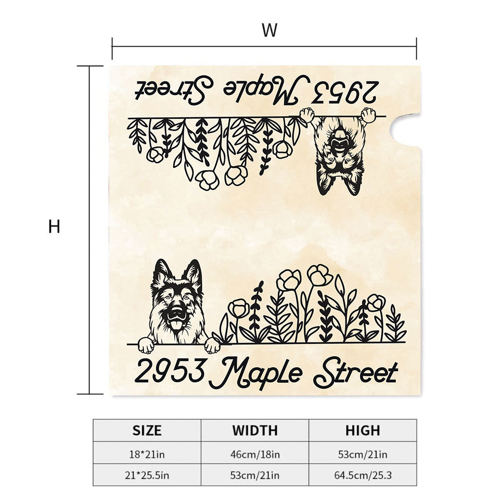 Custom Black Drawing Dog Address Mailbox Cover, Dog Lover Gift AF