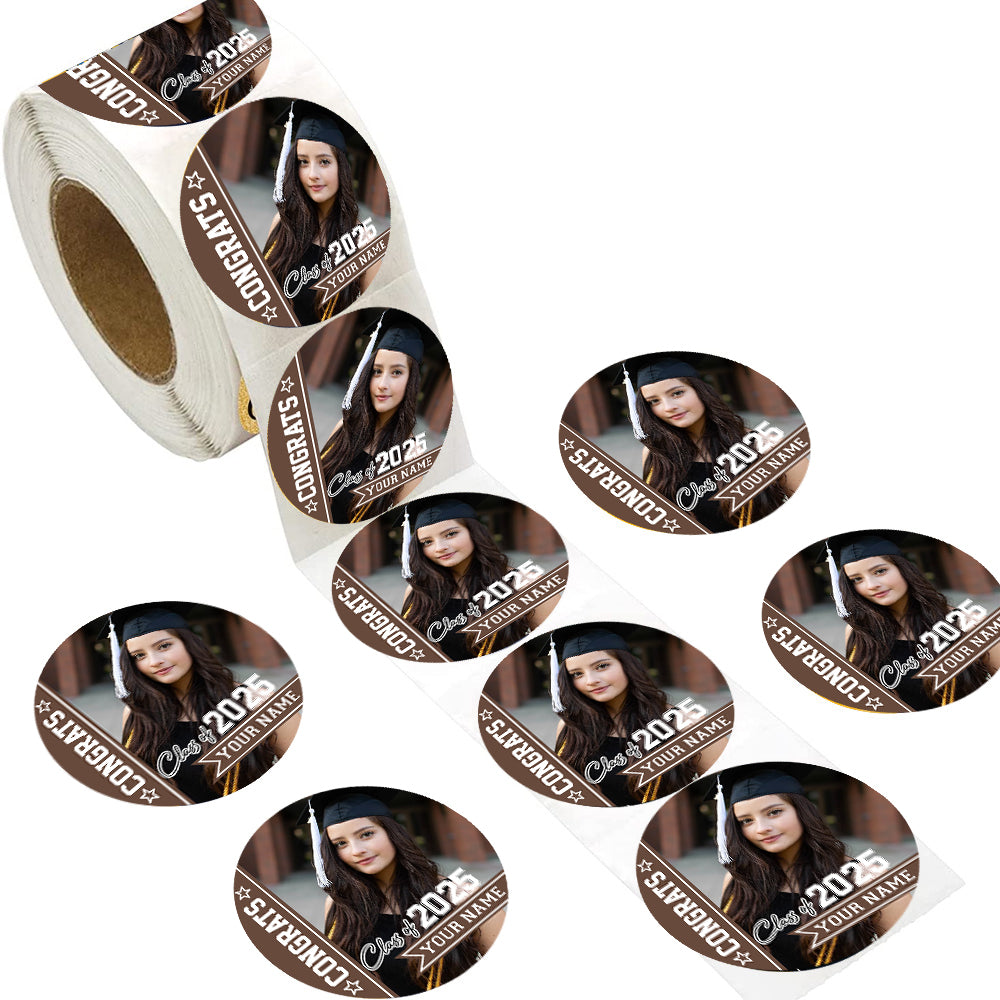 Personalized Congrats Class Of 2025 Perforated Roll Stickers, Graduation Labels & Party Supply