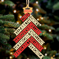 Thumbnail for Personalized Wooden Ornament Cutout - Christmas Gift For Family - 2023 Family Christmas Tree FC