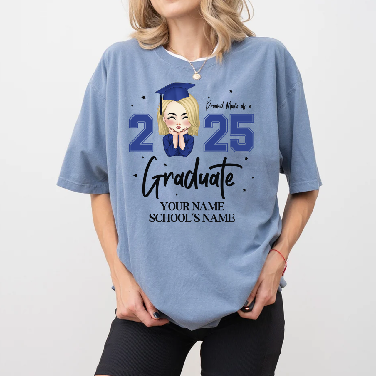 Personalized Proud Of Girl Senior Class Of 2025 Graduation T-shirt, Grad Gift