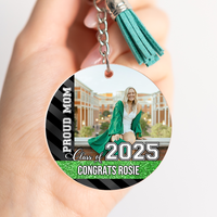 Thumbnail for Personalized Proud Family Class of 2025 Graduation Acrylic Keychain With Tassel, Graduation Keepsake