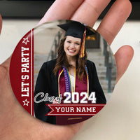 Thumbnail for Personalized Let's Party Pin Button Badge, Graduation Party Supply