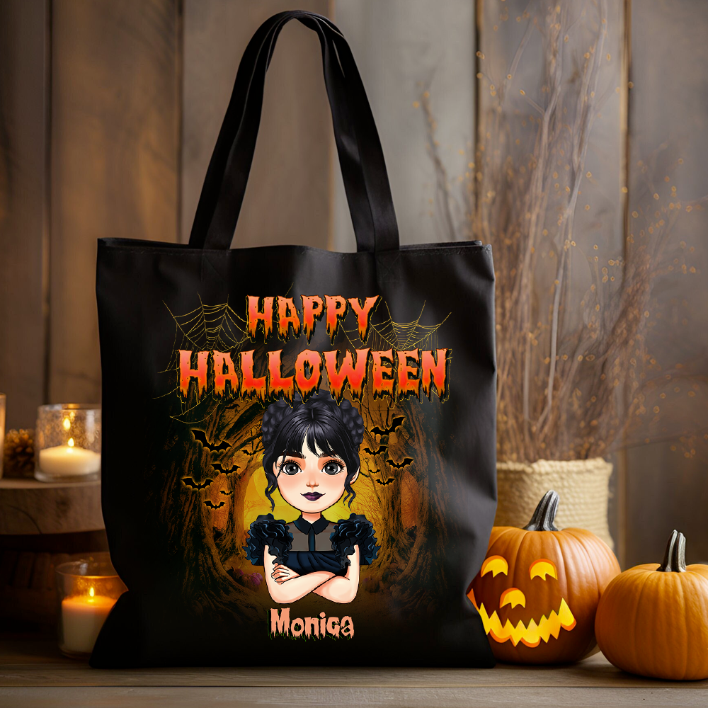 Personalized Halloween Trick Or Treat Bag - Pumpkin Monogram