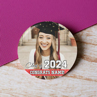 Thumbnail for Personalized Congrats Class Of 2024 Photo Graduation Party Button Badge, Party Supply