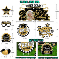 Thumbnail for Custom Set Of 7 Signs I'm Done Glitter Photo Graduation Outdoor Lawn Decor, Graduation Party Decorations Supplies FC