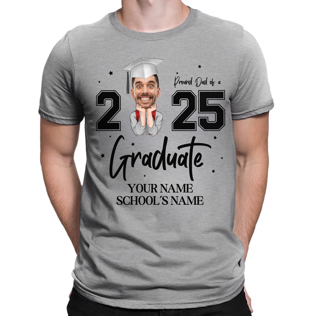 Personalized Proud Of Girl Senior Class Of 2025 Graduation T-shirt, Grad Gift