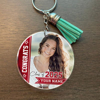 Thumbnail for Personalized Congrats Class Of 2025 Acrylic Keychain With Tassel, Graduation Keepsake FC