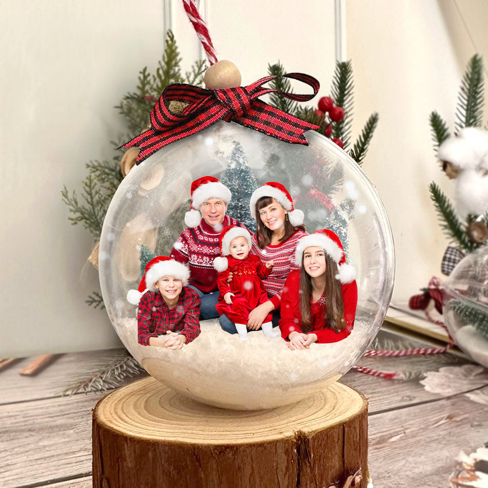 Acrylic Ball Ornament - Christmas Gift For Family - Upload Family Photo AB