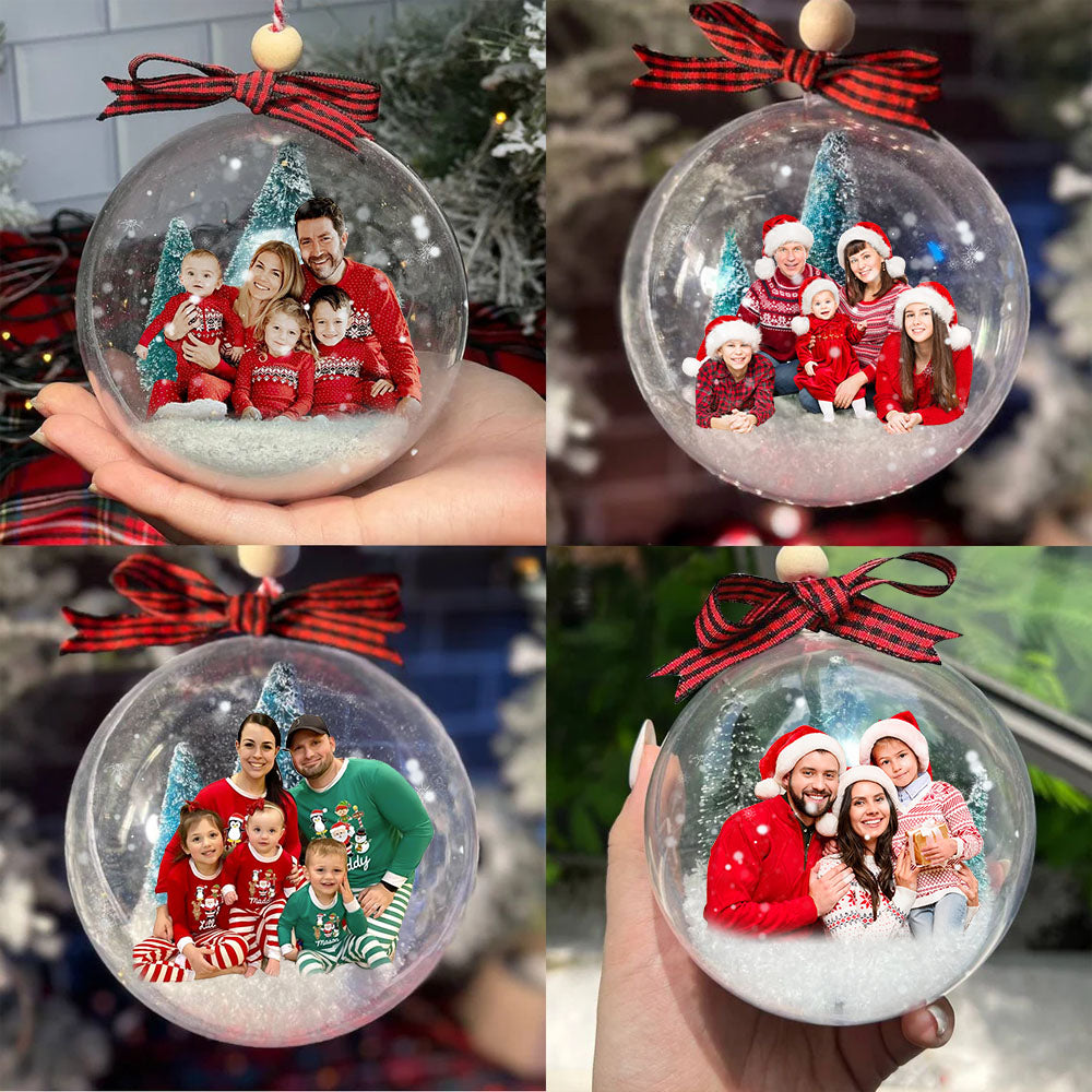 Acrylic Ball Ornament - Christmas Gift For Family - Upload Family Photo AB