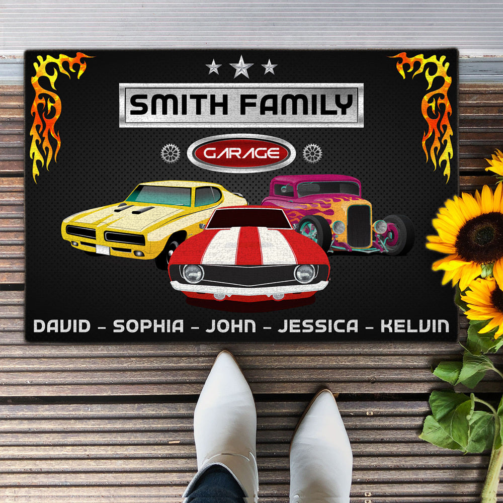 Personalized Garage Car Dad Family Name House Doormat, House Decor AB