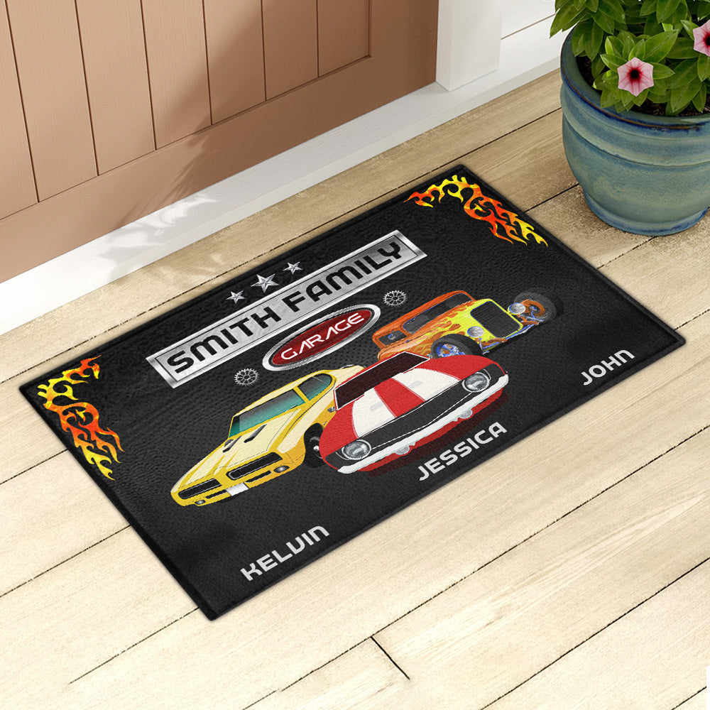 Personalized Garage Car Dad Family Name House Doormat, House Decor AB