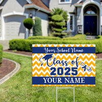 Thumbnail for Custom Chevron Design Graduation Lawn Sign With Stake, Graduation Decorations