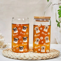 Thumbnail for Personalized Glass Bottle/Frosted Bottle With Lid & Straw - Gift For Pet Lovers - Funny Dog Cat Photo AF