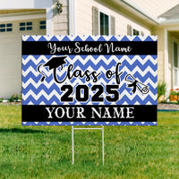 Thumbnail for Custom Chevron Design Graduation Lawn Sign With Stake, Graduation Decorations