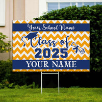 Thumbnail for Custom Chevron Design Graduation Lawn Sign With Stake, Graduation Decorations