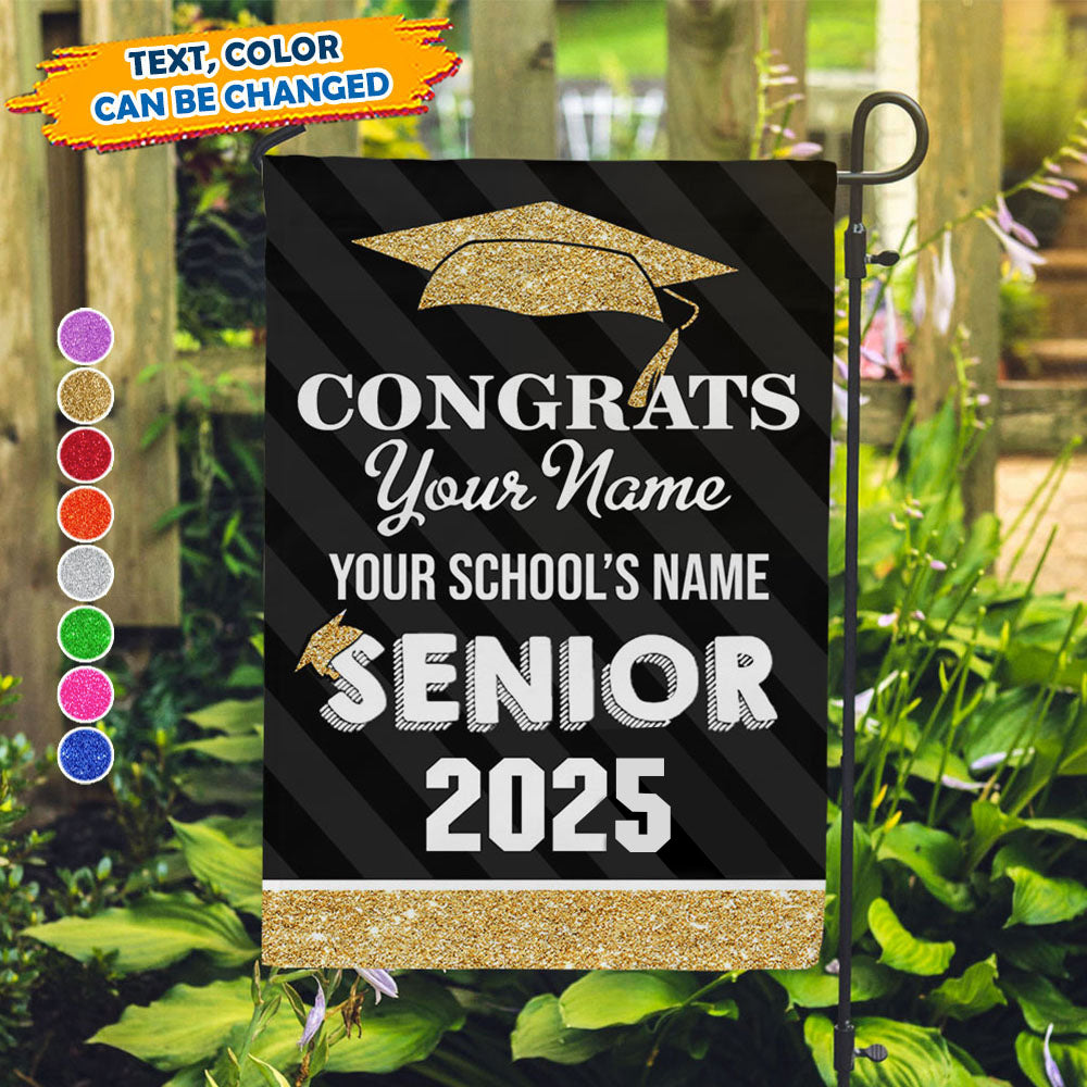 Custom Congrats Senior 2025 Graduation Garden Flag, Graduation Decorations