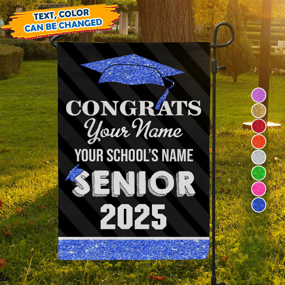 Custom Congrats Senior 2025 Graduation Garden Flag, Graduation Decorations