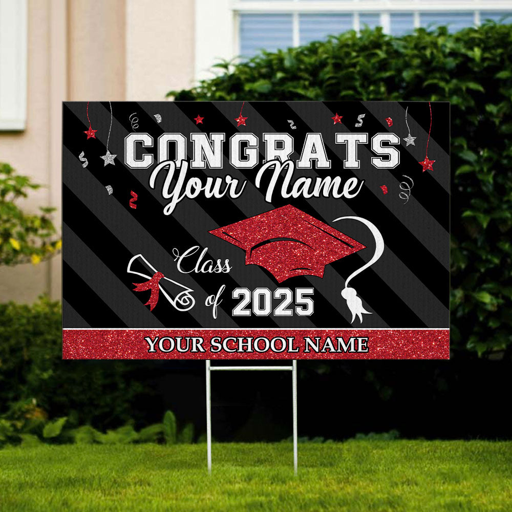 Custom 2025 Graduation Lawn Sign with Stake - Graduation Gift