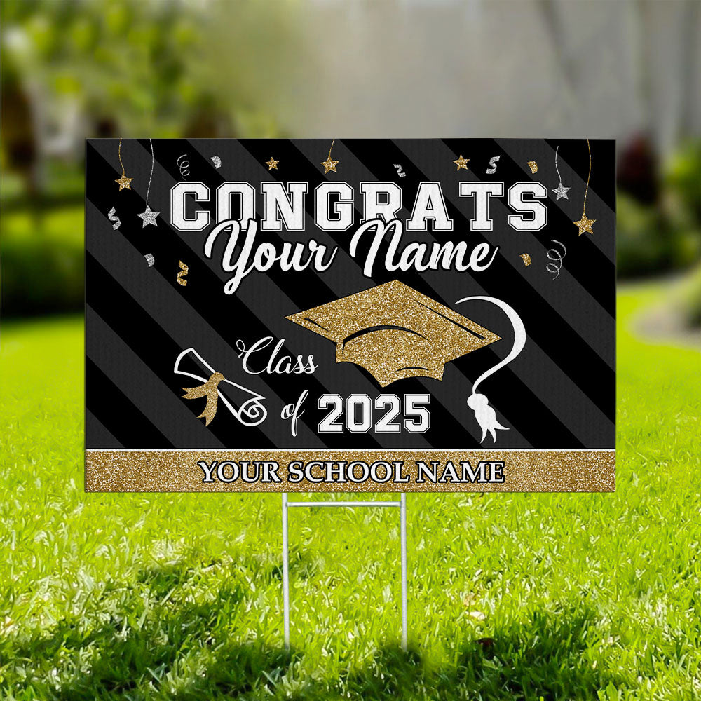 Custom 2025 Graduation Lawn Sign with Stake - Graduation Gift