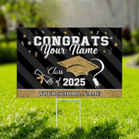 Thumbnail for Custom 2025 Graduation Lawn Sign with Stake - Graduation Gift