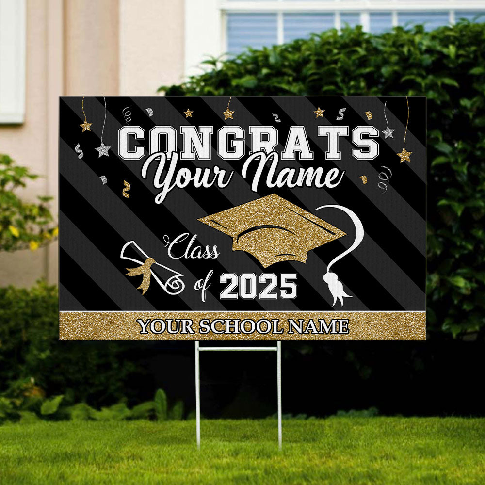 Custom 2025 Graduation Lawn Sign with Stake - Graduation Gift