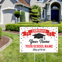 Thumbnail for Custom Congrats Sparkling Graduation Lawn Sign With Stake, Graduation Decorations