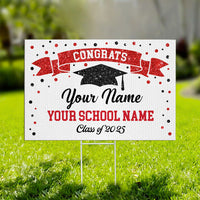 Thumbnail for Custom Congrats Sparkling Graduation Lawn Sign With Stake, Graduation Decorations