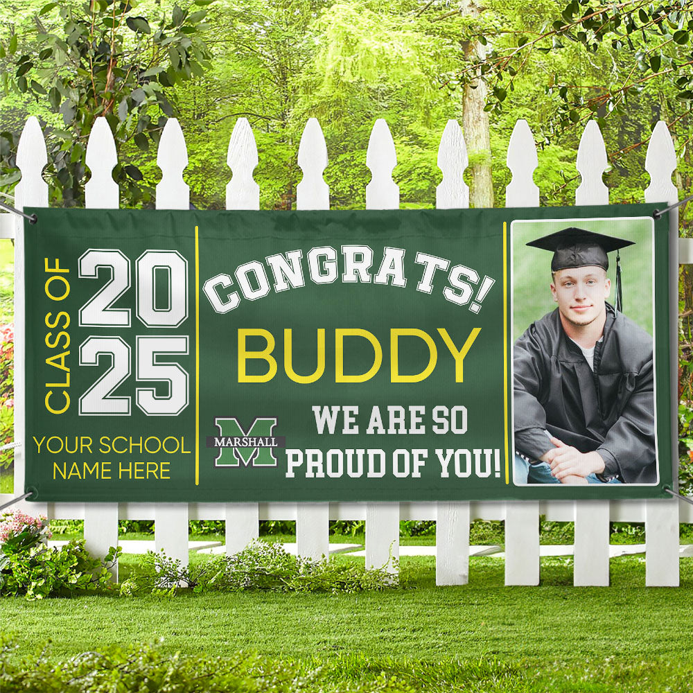 Graduation Gift: Custom 2025 Banner with Congratulations Photo