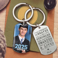 Thumbnail for Custom You're Stronger Than You Seem Photo Graduation Metal Keychain, Graduation Gift