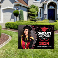 Thumbnail for Custom Photo Congrats Class of 2024 Lawn Sign With Stake, Graduation Decoration Gift AN