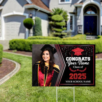 Thumbnail for Custom Photo Congrats Class of 2025 Lawn Sign With Stake, Graduation Decoration Gift