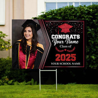 Thumbnail for Custom Photo Congrats Class of 2025 Lawn Sign With Stake, Graduation Decoration Gift